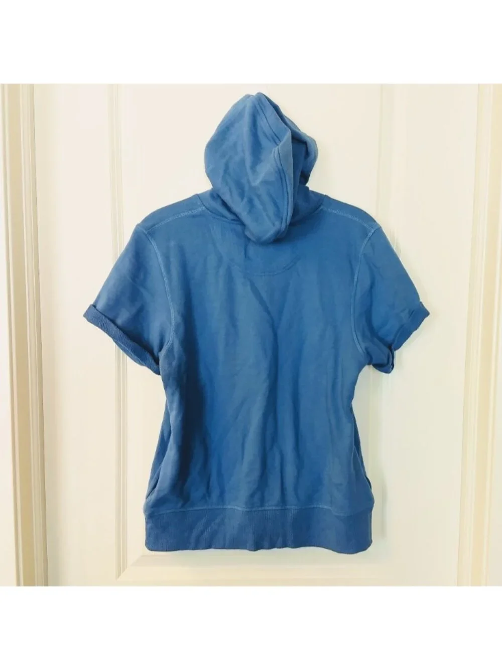 Converse All Star Blue Hooded Short Sleeve Sweatshirt Size Large